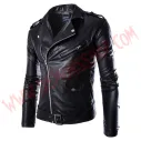 Chaqueta Cruzada Biker Negra