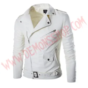 Chaqueta Cruzada Biker Blanca