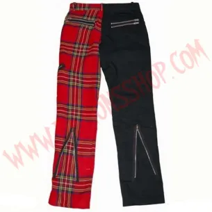 Pantalon Punk Zip Negro y Tartan Rojo 2