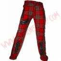 Pantalon Punk Zip Tartan Rojo