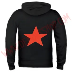 Sudadera Cremallera Estrella Roja (Negra)