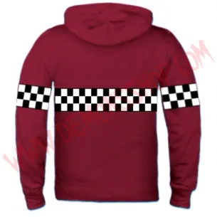 Sudadera Cremallera Ska Damero Granate 2