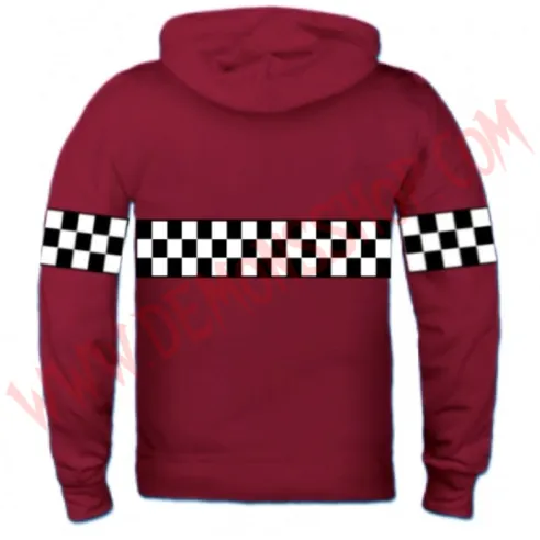 Sudadera Cremallera Ska Damero Granate