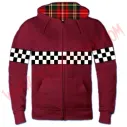 Sudadera Cremallera Ska Damero Granate