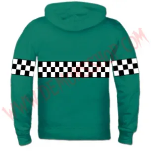 Sudadera Cremallera Ska Damero Verde 2