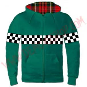 Sudadera Cremallera Ska Damero Verde
