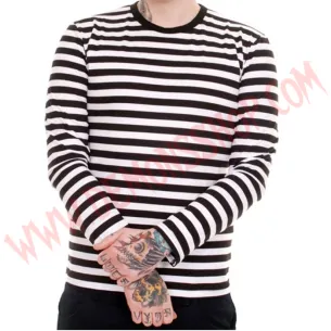 Camiseta ML Rayas Negras y Blancas