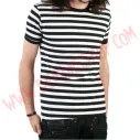 Camiseta MC Rayas Blancas y Negras
