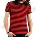 Camiseta MC Rayas Rojas y Negras