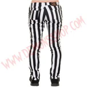 Pantalon Elastico Pitillo Raya Gruesa Blanco 2