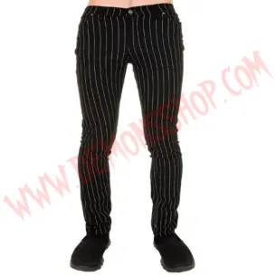 Pantalon Elastico Pitillo Pinstriped