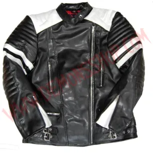 Chaqueta Mujer Vegan Old School de Cuero Blanca