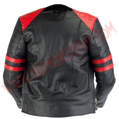 Chaqueta Mujer Old School de Cuero Roja