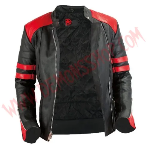 Chaqueta Mujer Old School de Cuero Roja