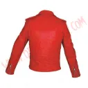 Chaqueta Mujer Clasica de Cuero Roja