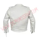 Chaqueta Mujer Clasica de Cuero Blanca