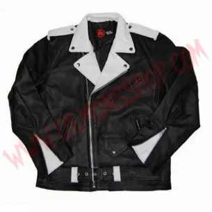 Chaqueta de Cuero Johnny Thunders Blanca
