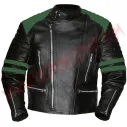 Chaqueta Old School de Cuero Verde
