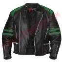 Chaqueta Old School de Cuero Verde