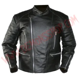Chaqueta Old School de Cuero Negra