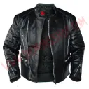 Chaqueta Old School de Cuero Negra