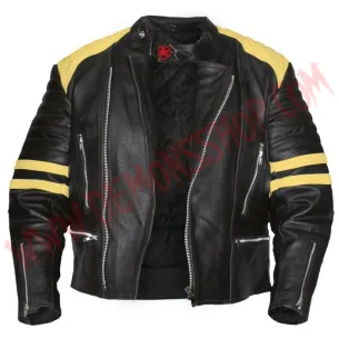 Chaqueta Old School de Cuero Amarilla 2