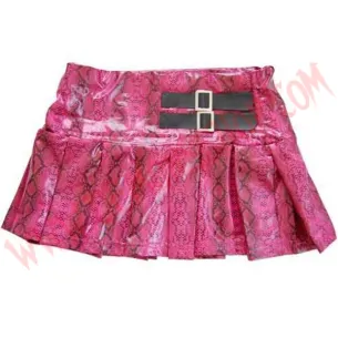 Minifalda Fake Snake Pink with 2 Buckles