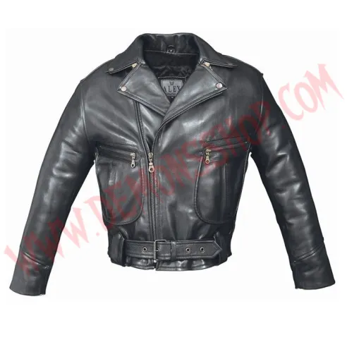 Chaqueta de Cuero Cruzada Indian