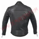 Chaqueta de Cuero Cruzada Rombos