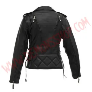 Chaqueta Mujer de Cuero Cruzada Motera 2