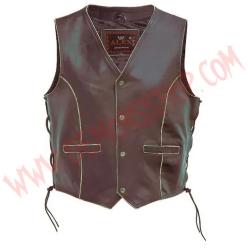 Chaleco de Cuero Chopper Waxy