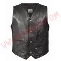 Chaleco de Cuero Liso Negro