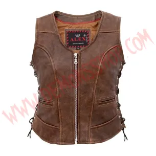 Chaleco Mujer de Cuero Cooper Marron