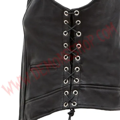 Chaleco Mujer de Cuero Cooper Negro