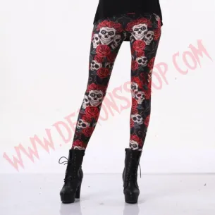 Leggings Skull Flower