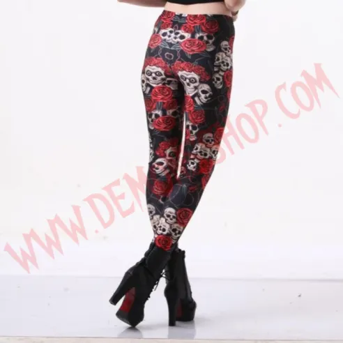 Leggings Skull Flower