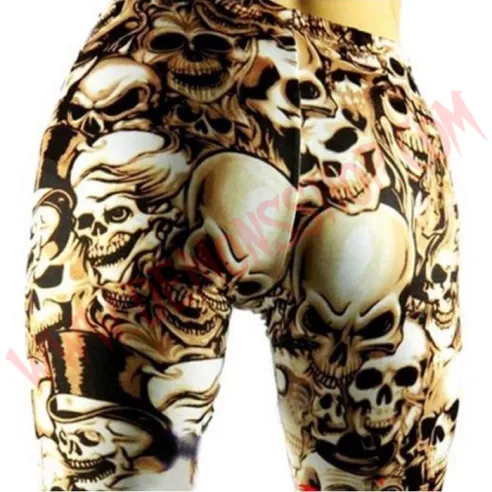 Leggings Skull Marron