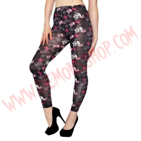 Leggings Pink Skull