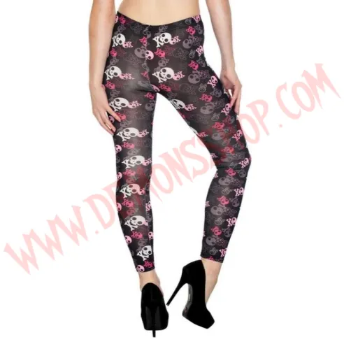 Leggings Pink Skull