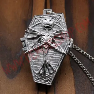 Reloj Pesadilla Antes de Navidad Ataud plata