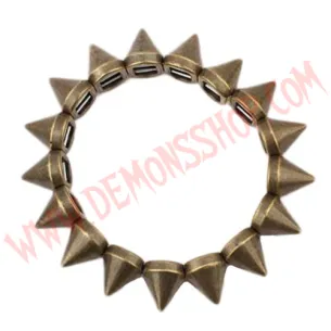 Pulsera Elastica Pinchos Dorada