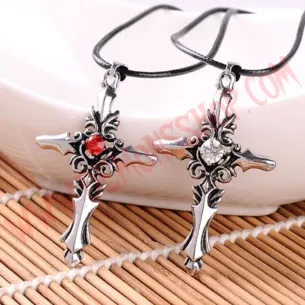 Colgante Cross Piedra Roja 2