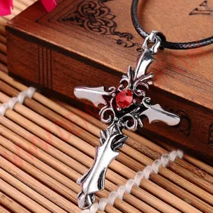 Colgante Cross Piedra Roja