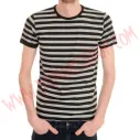 Camiseta MC Rayas Gris y Negras