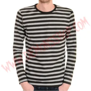 Camiseta ML Rayas Negras y Gris