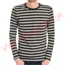 Camiseta ML Rayas Negras y Gris