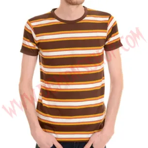 Camiseta MC Rayas Retro Marron