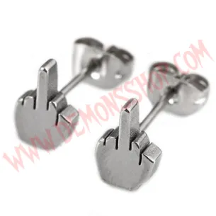 Pendientes Dedo Fuck plateado