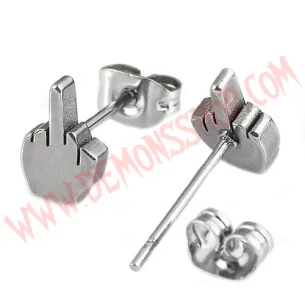 Pendientes Dedo Fuck plateado 2