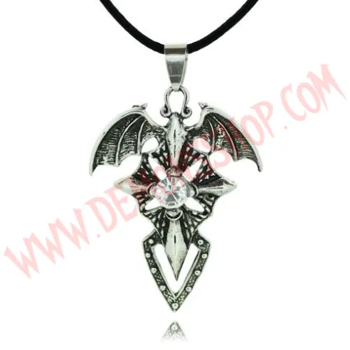 Colgante Cruz Vamp Gema Blanca